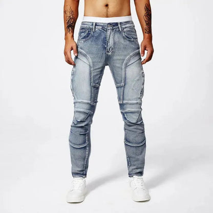 Elegante Moto Jeans | Stretch-Denim Hose für Damen