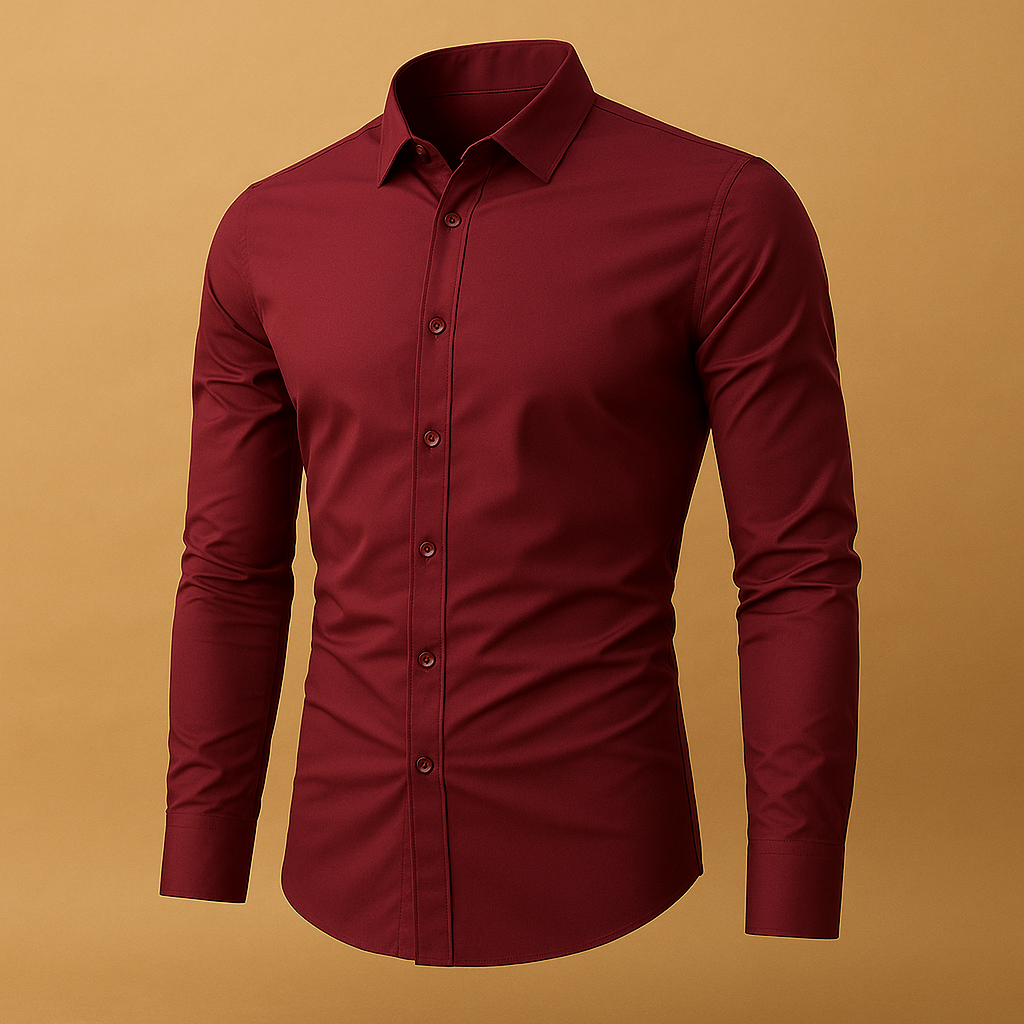 Men's Slim Fit Shirt with Modern Spread Collar