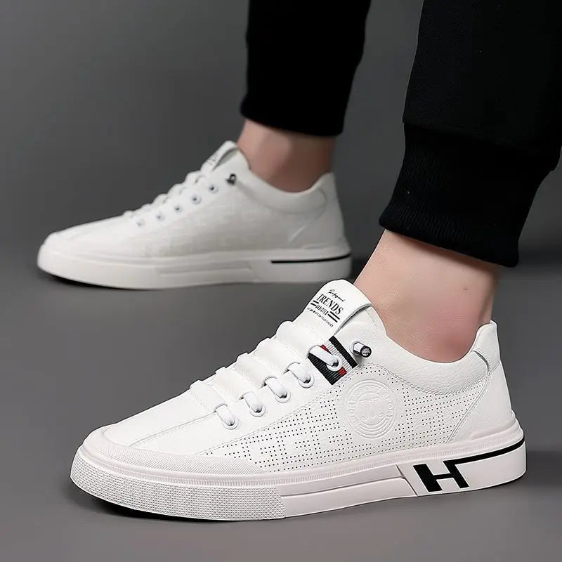 Weiße Sneaker Bequem Schnüren - IdealeKleiden