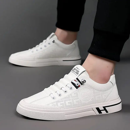 Weiße Sneaker Bequem Schnüren - IdealeKleiden
