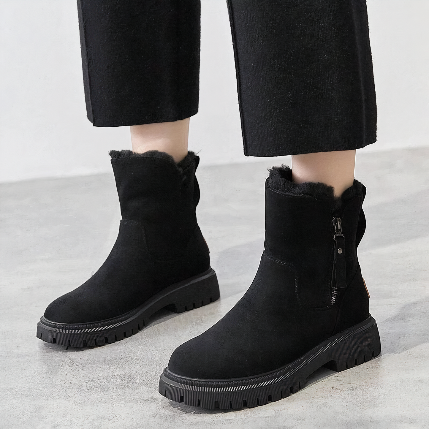 Winter Boots Ankle High Faux Fur Lined Warm