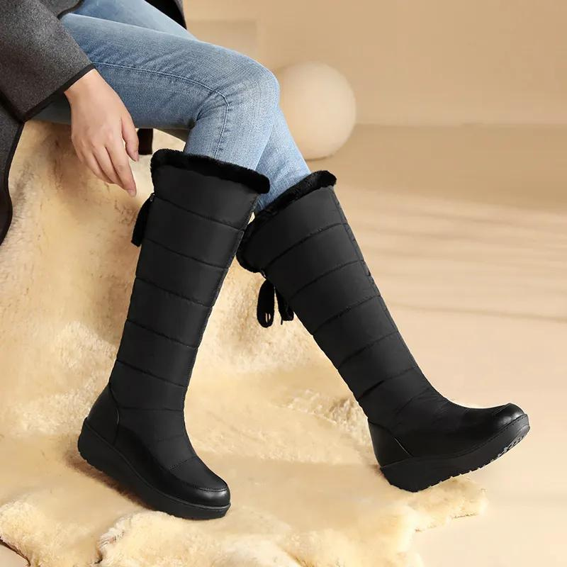 Warm Winter Boots Plush Down Lace-up Shoes