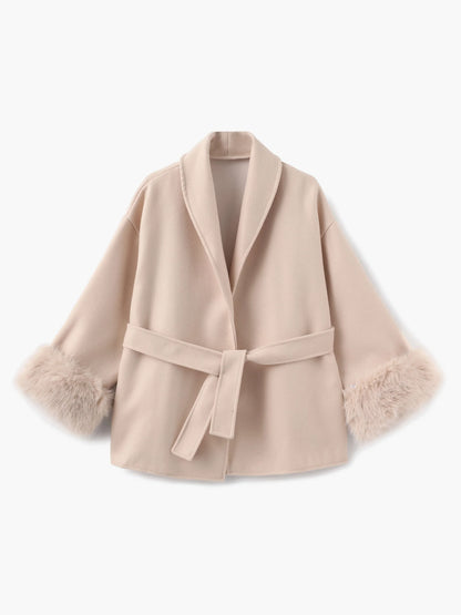 Women's Short Faux Fur Coat Elegant Winter