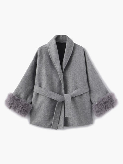 Women's Short Faux Fur Coat Elegant Winter