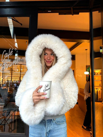 Faux Fur Jacket Soft Fur Look Modern Women's Jacket
