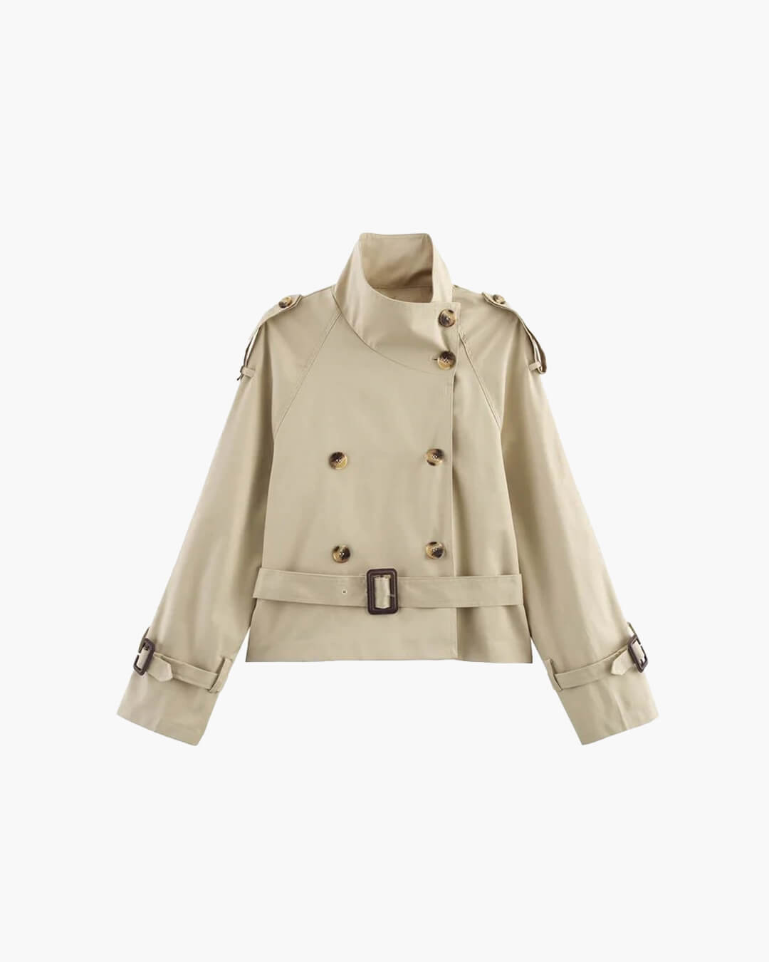 Damen Winterjacke Trenchcoat Stil Gürtel - IdealeKleiden