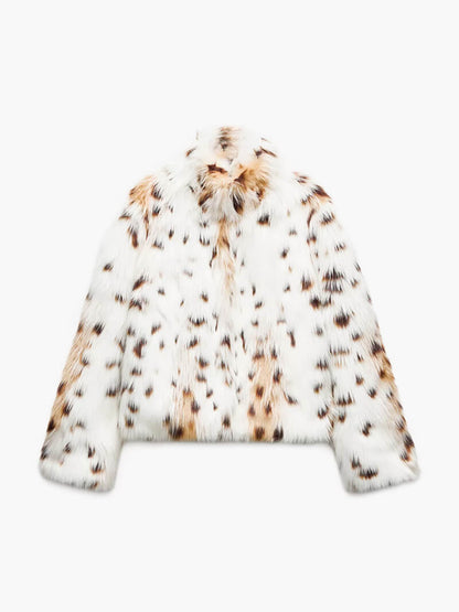 Stylish women's coat velvet pattern