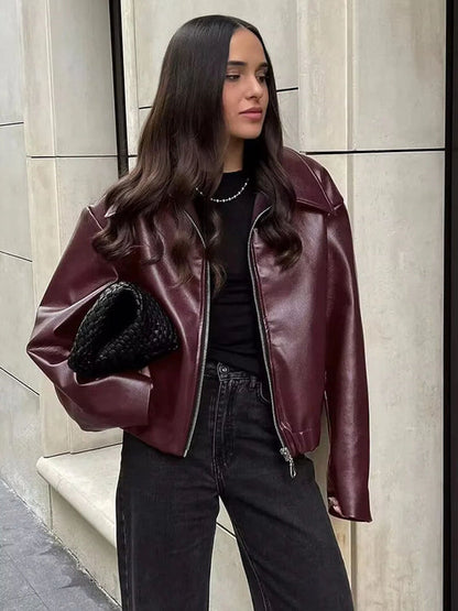 Oversized Streetwear Jacket Crop Style Collar