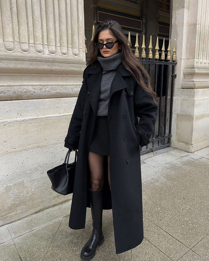Women's Winter Trench Coat Long Wool Coat Elegant