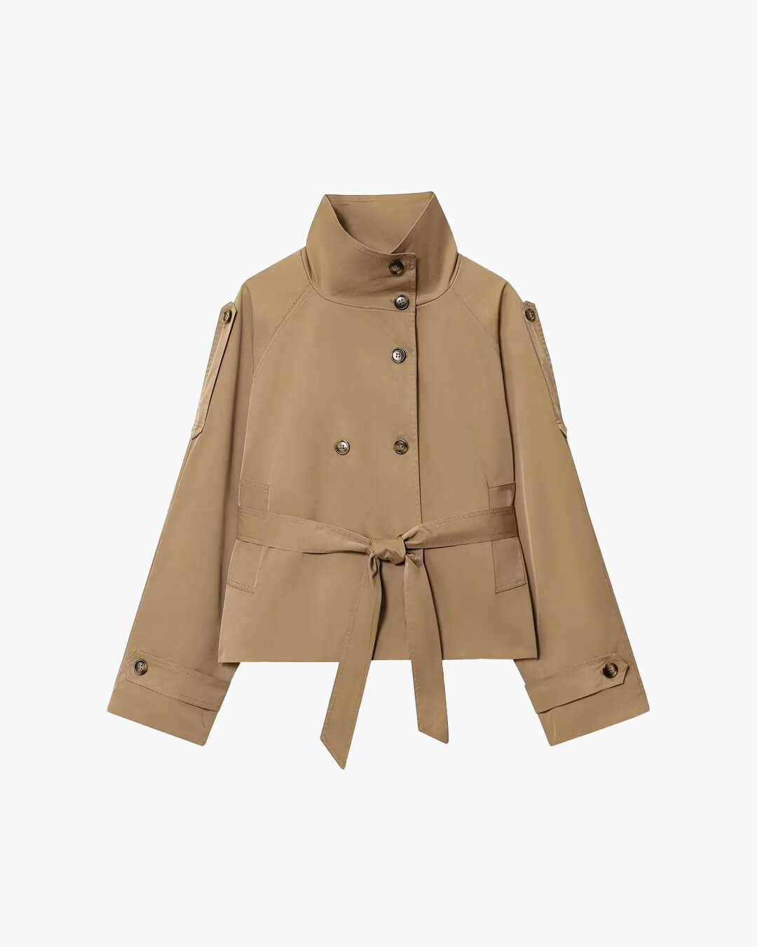 Women's Short Trench Coat Winter Chic with Belt