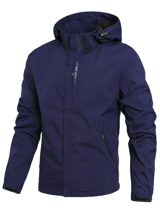 Winddichte Herrenjacke Mit Kapuze Outdoor - IdealeKleiden