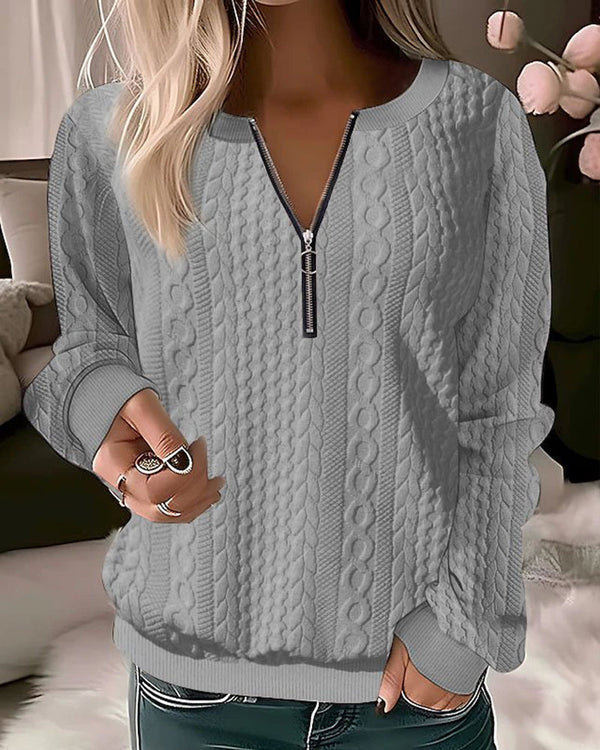 Casual Half-Zip Knit Sweater