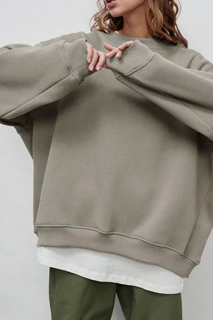 Bequemes Oversize Sweatshirt Rundhals - IdealeKleiden
