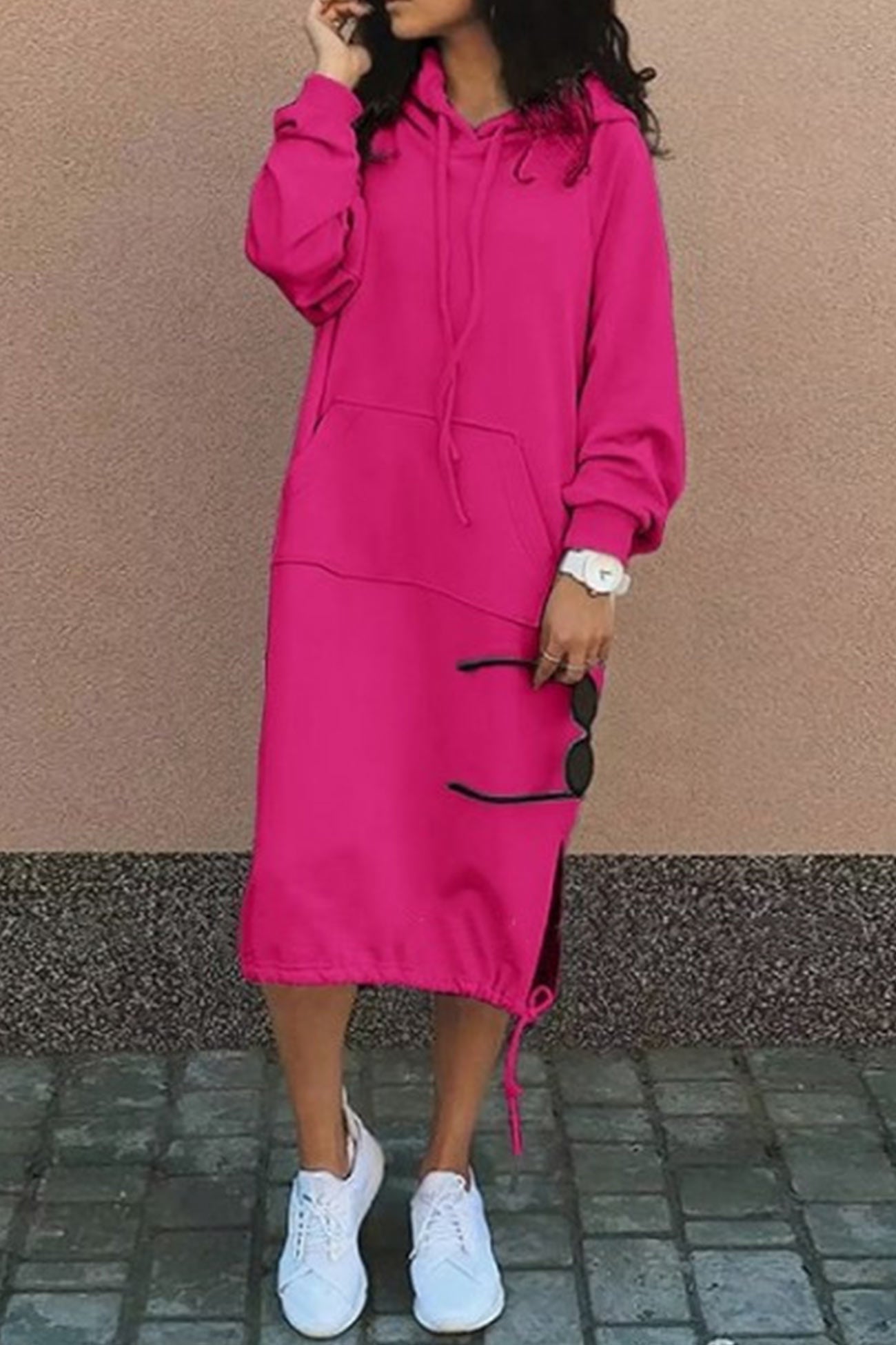 Hoodie Dress Women Knee-length