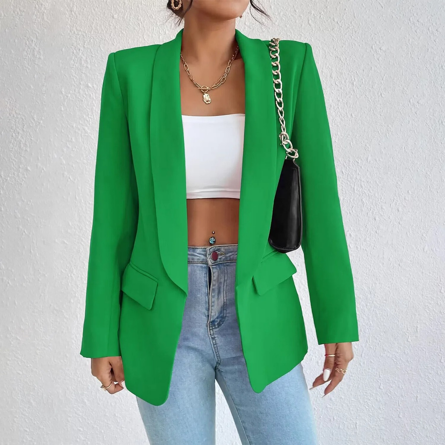 Stylish Women's Blazer Office Look Polyester