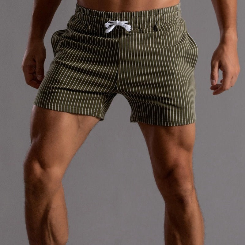 Herren Sommer Shorts Streifen Elastisch - IdealeKleiden