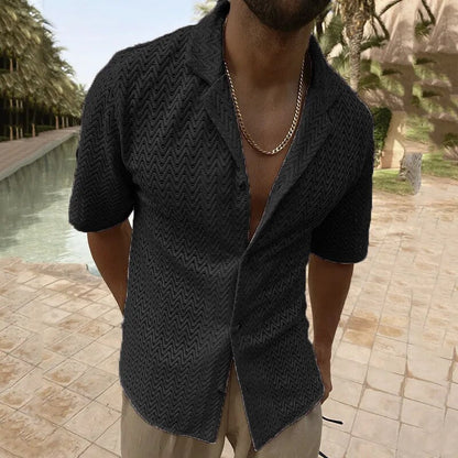 Men's Summer Short Sleeve V-Neck Shirt