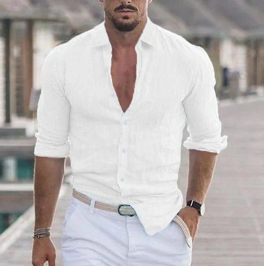 Summer Shirt Long Sleeve Linen Elegant