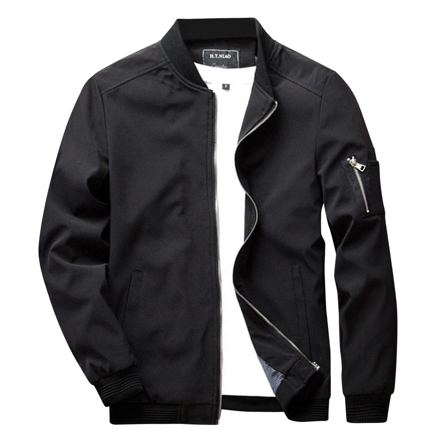 Men's Lightweight Zip-Up Bomber Jacket Summer