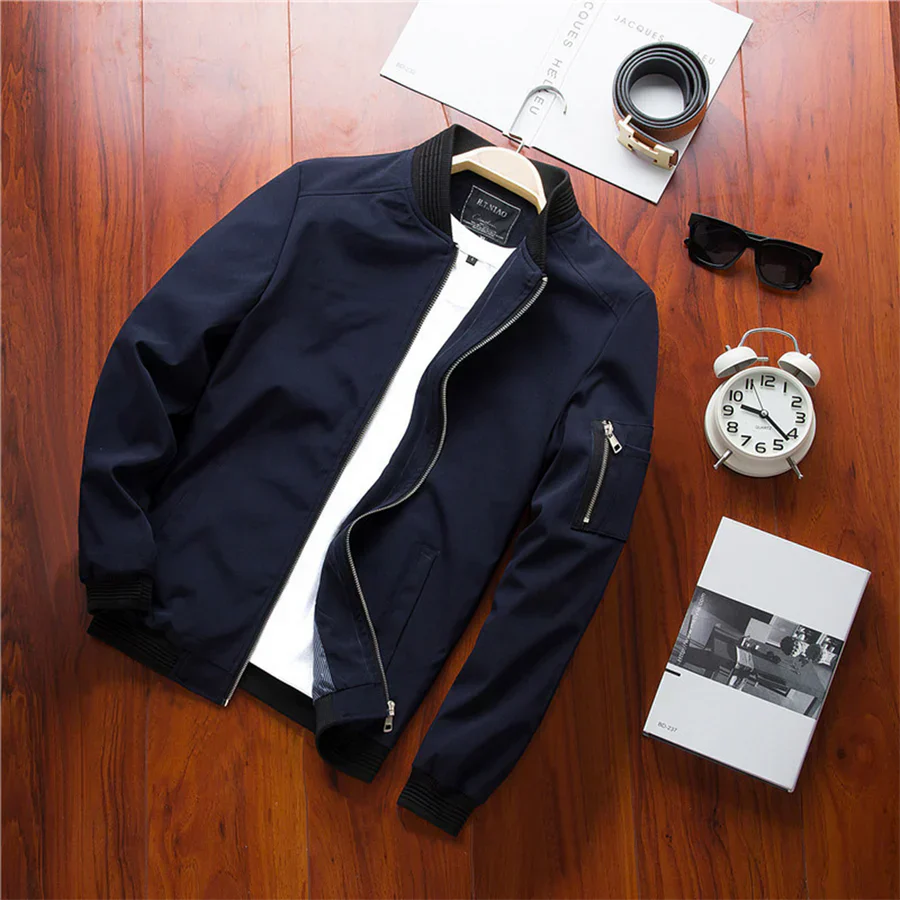 Men's Lightweight Bomber Jacket Zipper