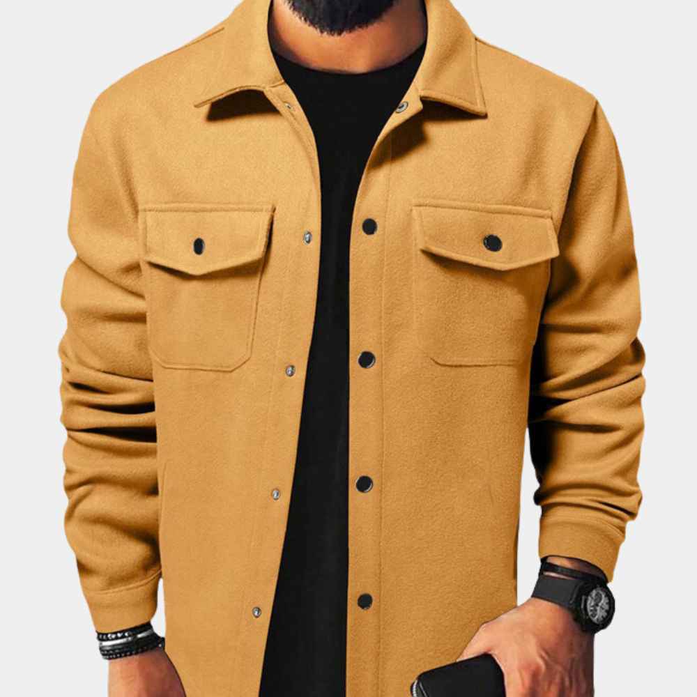 Men's Summer Button-Up Jacket with Chest Pockets