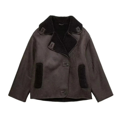 Stylish Leather Jacket Women Elegant Winter