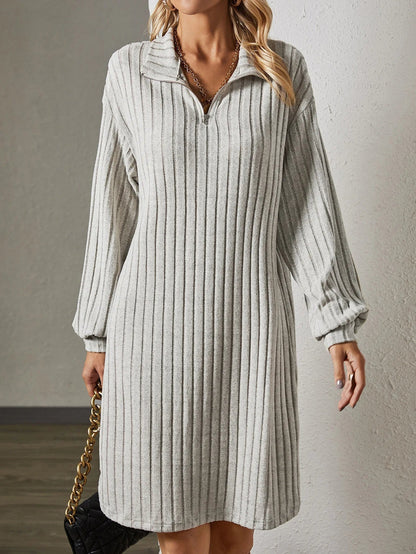 Elegant Long-Sleeve Knit Dress for Women