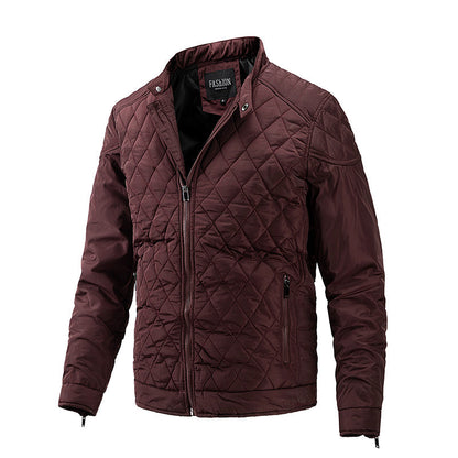 Men's Winter Jacket Zipper Quilted Jacket
