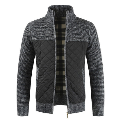 Men's Quilted Zip-Up Cardigan Modern