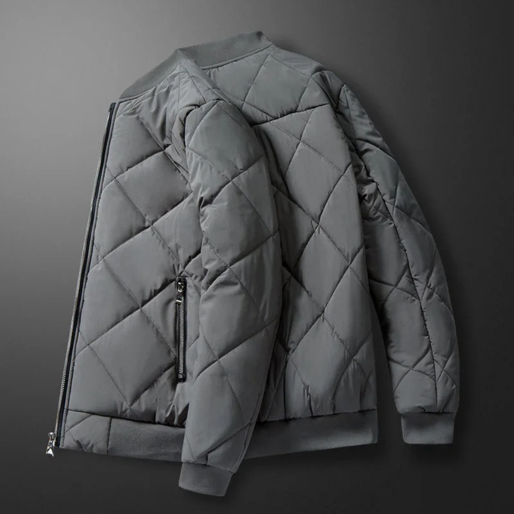 Men's Quilted Jacket Warm Fleece Winter