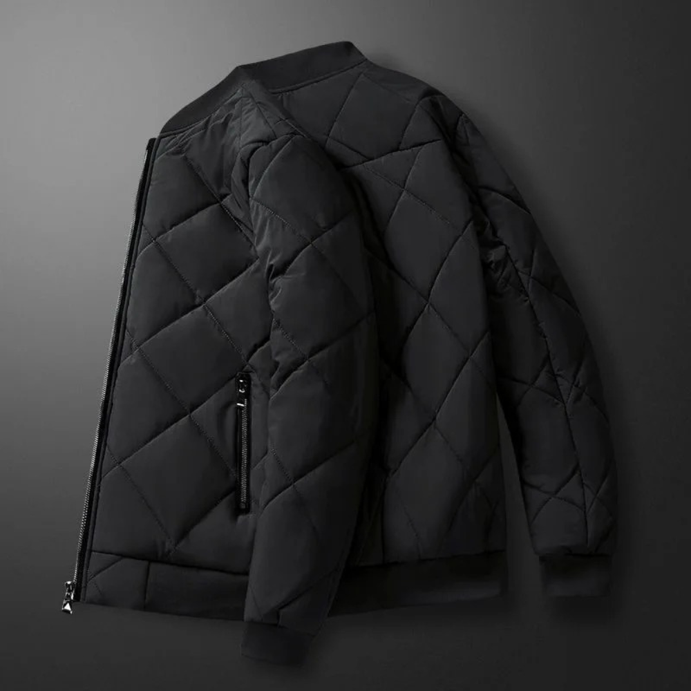 Men's Quilted Jacket Warm Fleece Winter