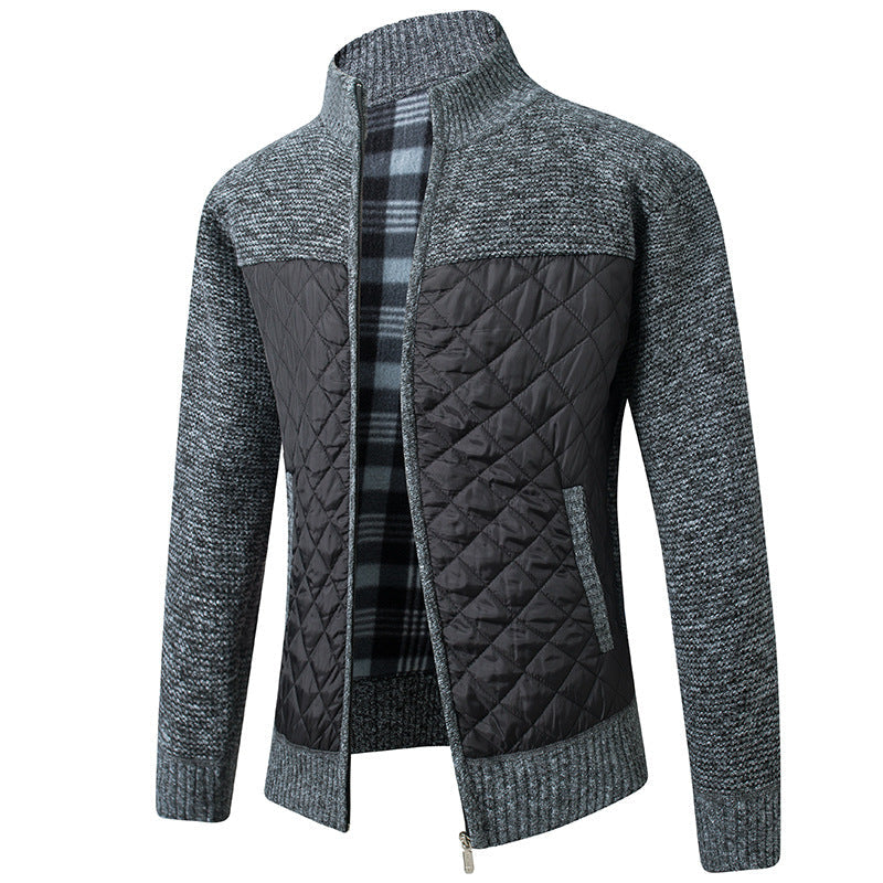 Men's Winter Quilted Jacket with Zipper
