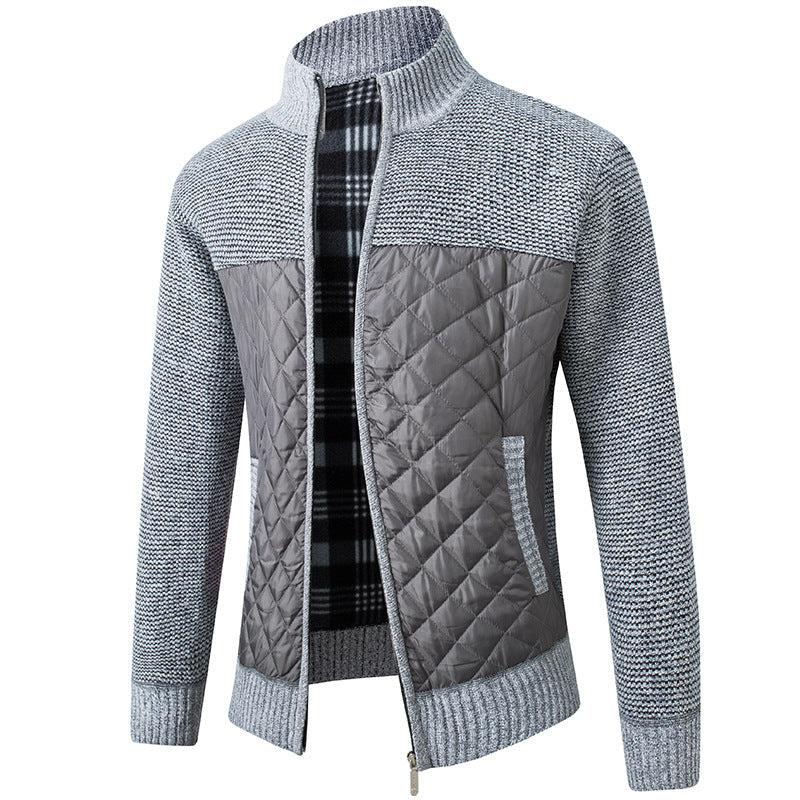 Men's Winter Quilted Jacket with Zipper