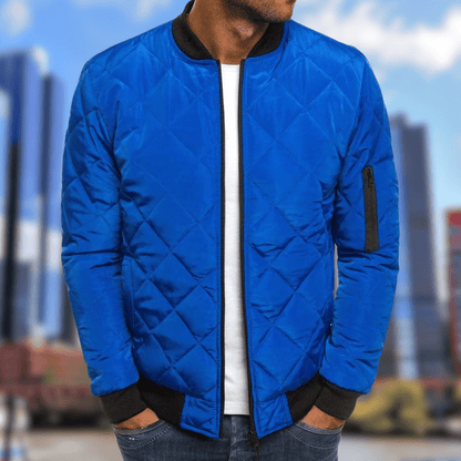 Men's Warm Quilted Bomber Jacket Winter