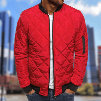 Men's Warm Quilted Bomber Jacket Winter