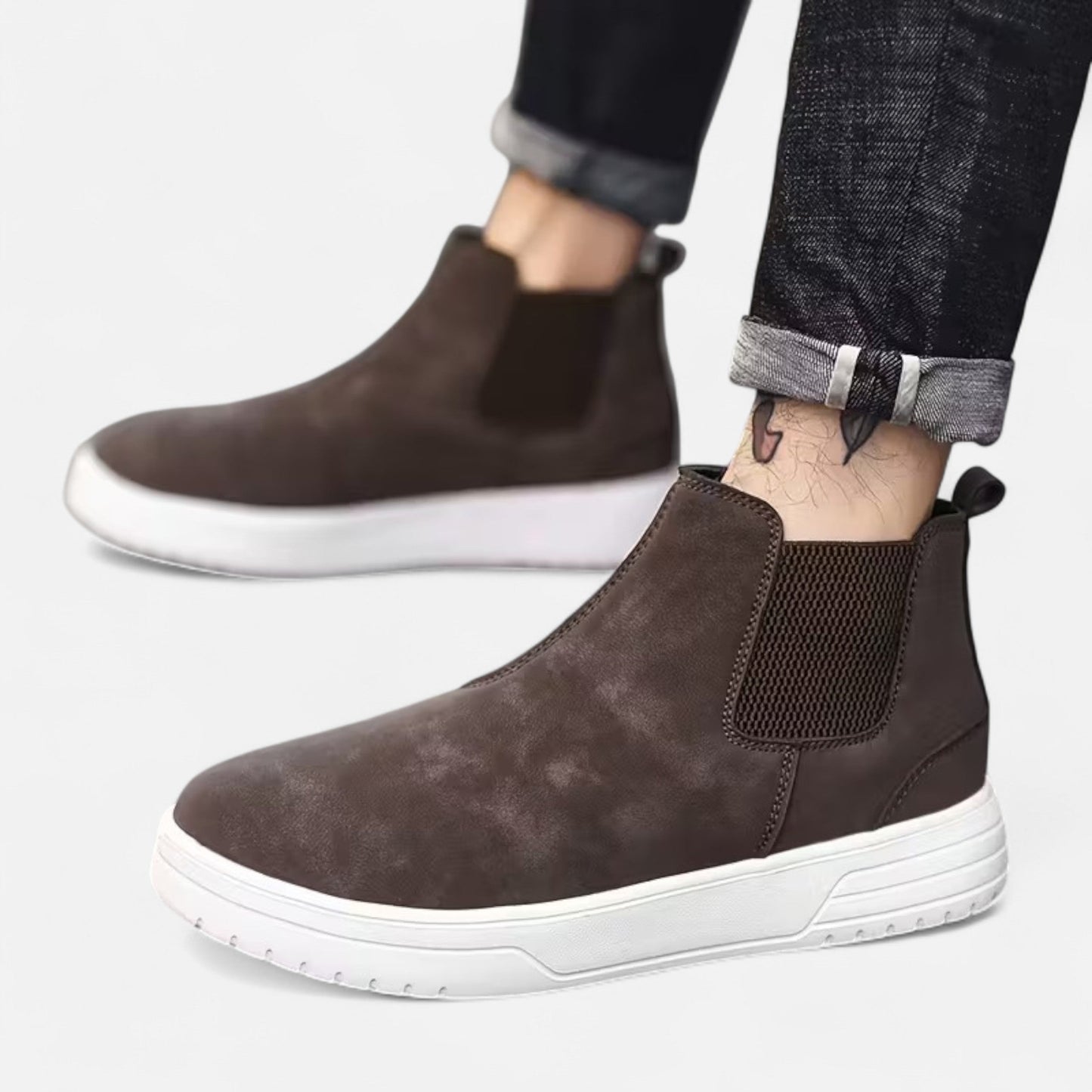 Herren Stiefeletten Bequem Gummisohle - IdealeKleiden