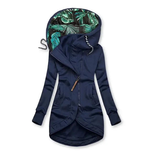 Long Women's Winter Jacket - Lined Down Jacket Warm