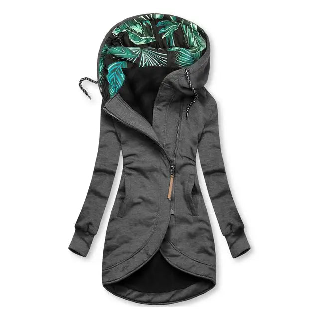 Long Women's Winter Jacket - Lined Down Jacket Warm