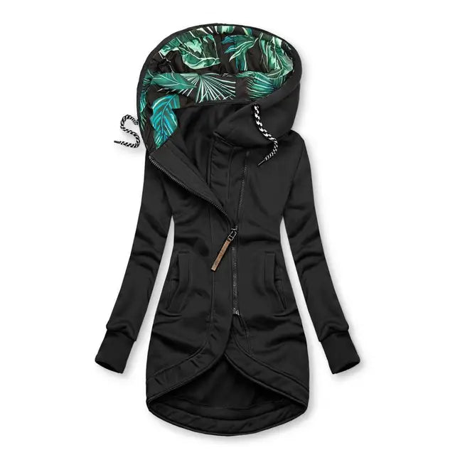 Long Women's Winter Jacket - Lined Down Jacket Warm