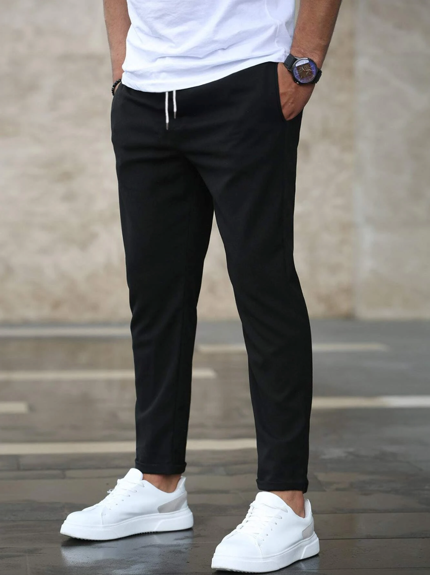 Men's Elastic Trousers Comfortable Drawstring