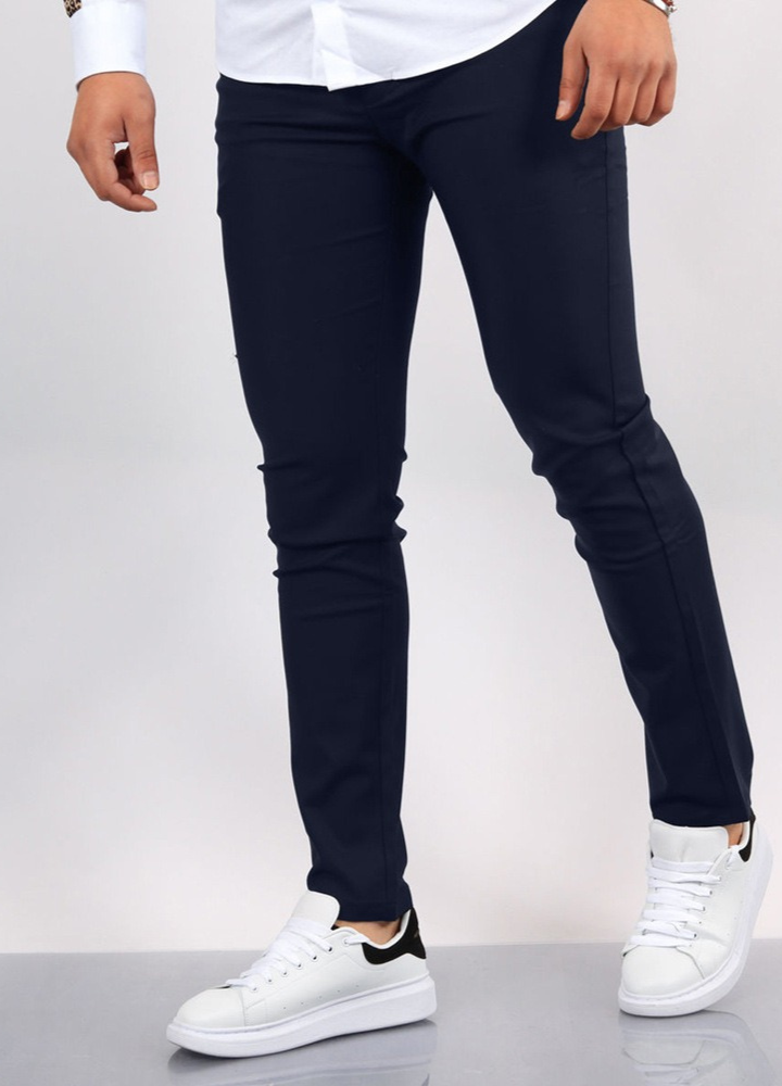 Men's Stretch Slim Fit Tactical Trousers with Multiple Pockets