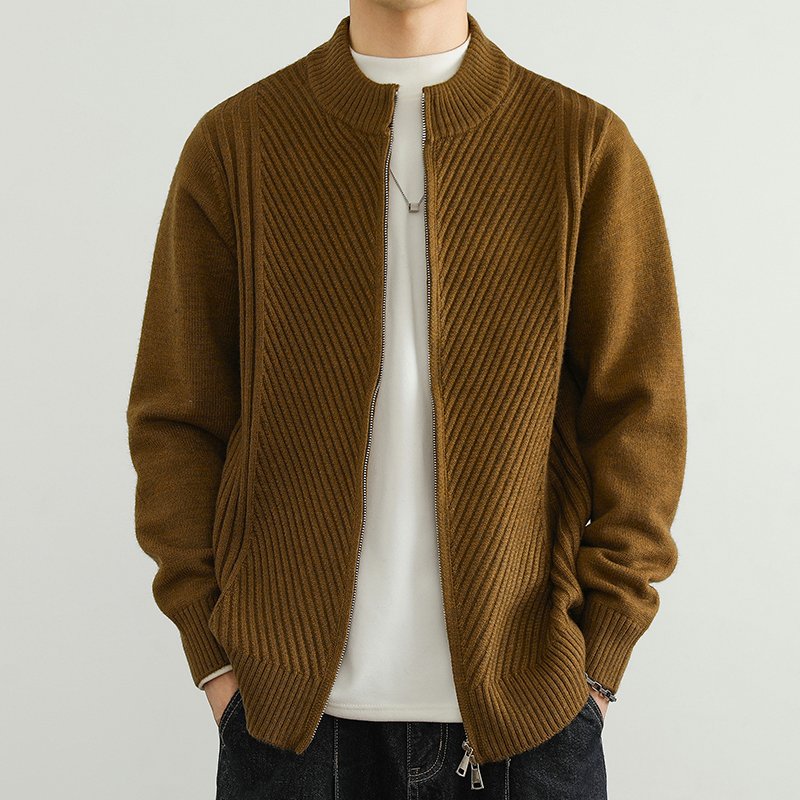 Herren Strickjacke Reißverschluss Oversized - IdealeKleiden