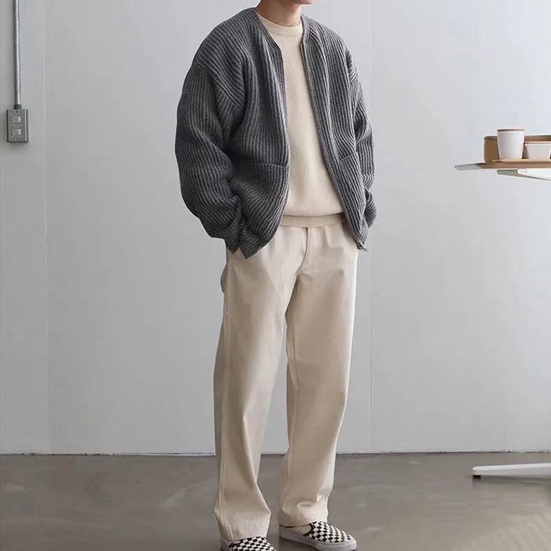 Men's Knitted Cardigan Chunky Zip