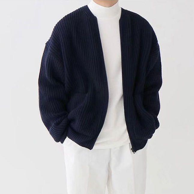Men's Knitted Cardigan Chunky Zip