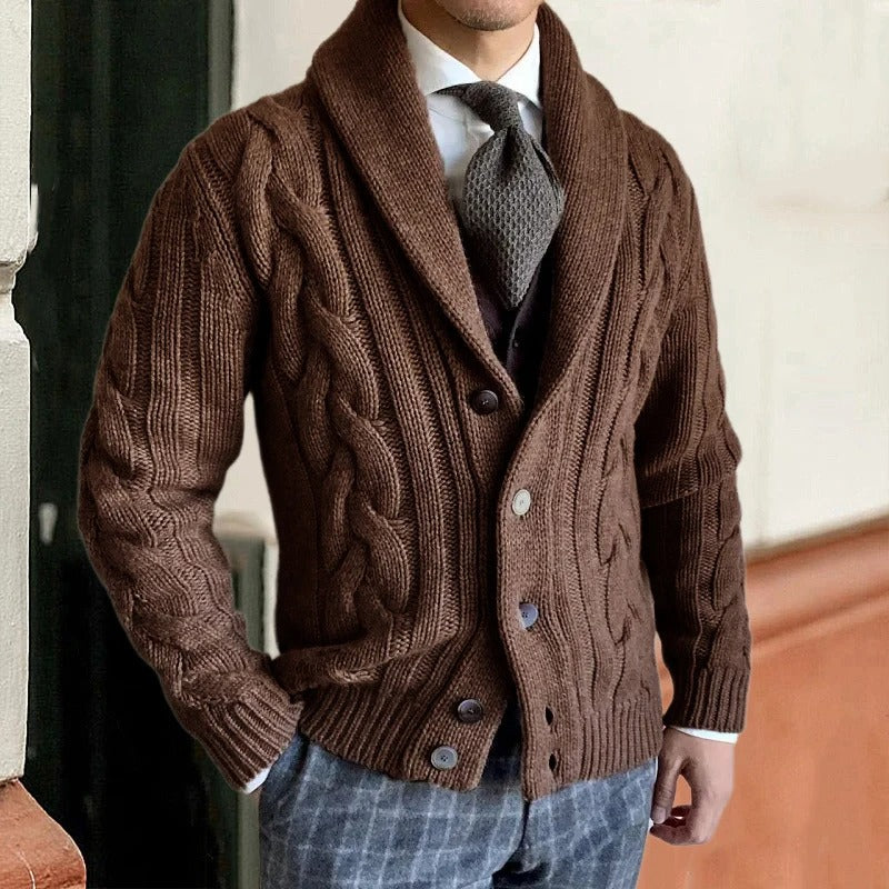 Men's Cardigan Warm Cable Knit Winter