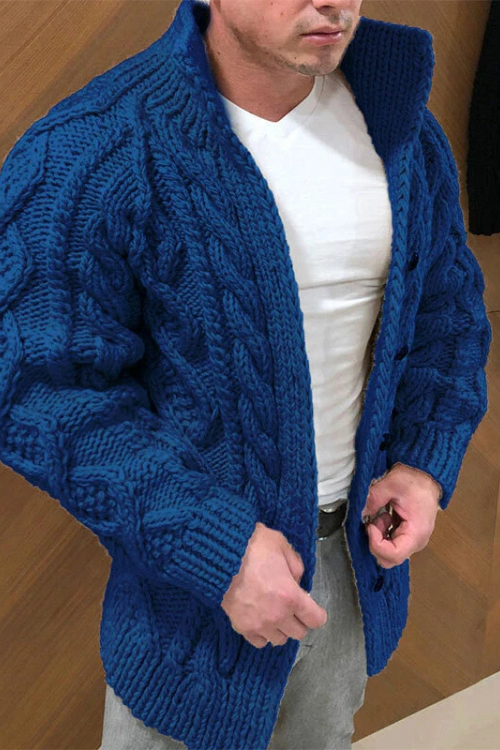 Men's Cable Knit Cardigan Chunky Knit