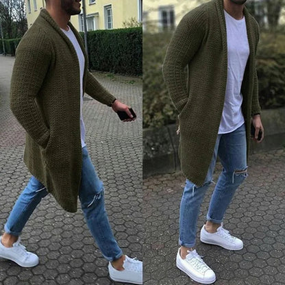 Long Cardigan for Men, Casual, Open