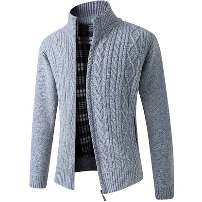Herren Strickjacke Reißverschluss Winter Warm - IdealeKleiden