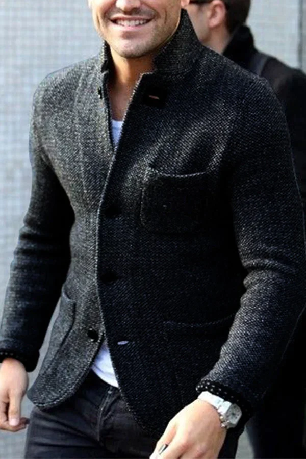 Men's Slim Fit Tweed Cardigan