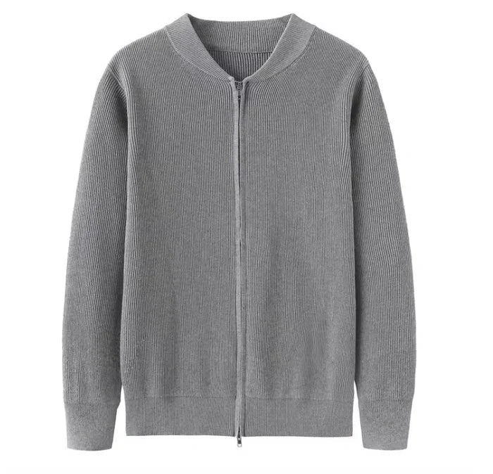 Men's Soft Long-Sleeved Zip-Up Cardigan